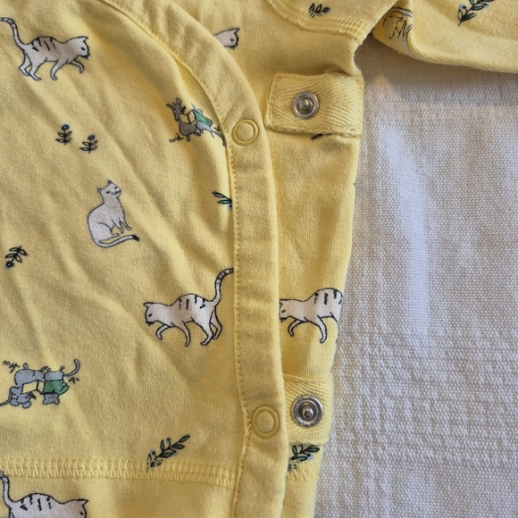 Hanna Andersson girls size 50 or 0-3 months kimono jacket cat & mouse VGUC - Picture 3 of 6